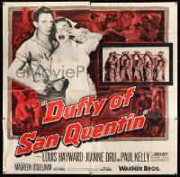 2c015 DUFFY OF SAN QUENTIN 6sh '54 Louis Hayward holds sexy nurse hostage, prison escape montage!