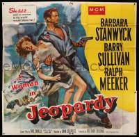 2c036 JEOPARDY 6sh '53 different full-length art of sexy Barbara Stanwyck & Ralph Meeker, rare!