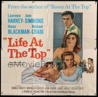 2c044 LIFE AT THE TOP 6sh '66 art of Laurence Harvey with sexy Jean Simmons & Honor Blackman!