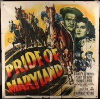 2c056 PRIDE OF MARYLAND 6sh '51 Stanley Clements & Peggy Stewart, cool horse racing artwork!