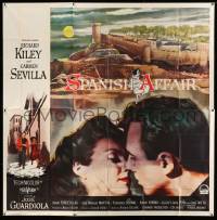 2c062 SPANISH AFFAIR 6sh '57 giant c/u of Richard Kiley about to kiss Carmen Sevilla, Don Siegel