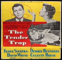 2c069 TENDER TRAP 6sh '55 Frank Sinatra, Debbie Reynolds, every girl sets one for every man!