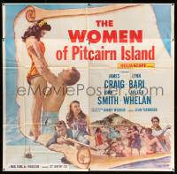 2c072 WOMEN OF PITCAIRN ISLAND 6sh '57 James Craig lifting sexy Lynn Bari in swimsuit, South Seas!