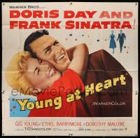 2c073 YOUNG AT HEART 6sh '54 great close up image of Doris Day & Frank Sinatra!