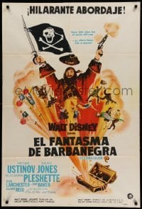 2c197 BLACKBEARD'S GHOST Argentinean '68 Walt Disney, great art of pirate Peter Ustinov & cast!