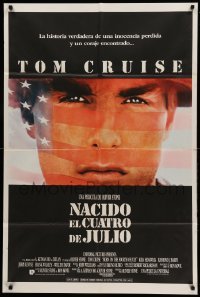 2c202 BORN ON THE FOURTH OF JULY Argentinean '89 Oliver Stone, great patriotic image of Tom Cruise!