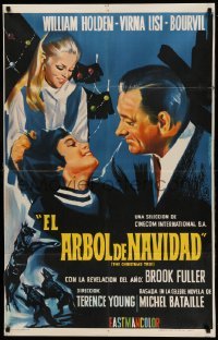 2c217 CHRISTMAS TREE Argentinean '69 different art of William Holden & pretty Virna Lisi!