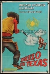 2c267 GUNFIGHT AT RED SANDS Argentinean '64 cool spaghetti western art of cowboys duelling!