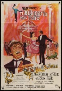 2c269 HAPPIEST MILLIONAIRE Argentinean '67 Disney, great art of Tommy Steele laughing & dancing!