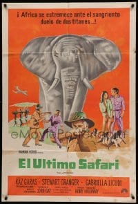 2c286 LAST SAFARI Argentinean '67 Stewart Granger in the angry jungle hunting a rogue elephant!