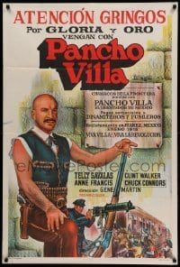 2c306 PANCHO VILLA Argentinean '72 different art of Telly Savalas with gun in the title role!