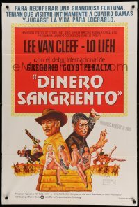 2c337 STRANGER & THE GUNFIGHTER Argentinean '76 cool art of Lee Van Cleef & Lo Lieh, Blood Money!