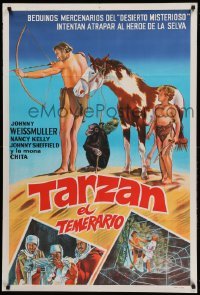 2c346 TARZAN'S DESERT MYSTERY Argentinean R50s art of Johnny Weissmuller, Sheffield & Cheetah!