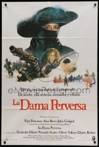 2c379 WICKED LADY Argentinean '83 Michael Winner, Bysouth art of Faye Dunaway with pistol & whip!