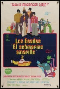 2c382 YELLOW SUBMARINE Argentinean '68 psychedelic art of The Beatles John, Paul, Ringo & George!