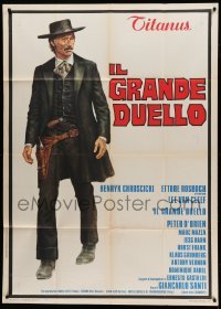 2c693 BIG SHOWDOWN Italian 1p '73 cool full-length art of cowboy Lee Van Cleef, spaghetti western!