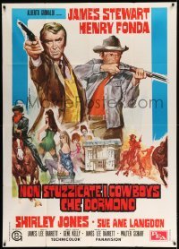 2c715 CHEYENNE SOCIAL CLUB Italian 1p '71 Gasparri art of James Stewart, Henry Fonda & prostitutes!