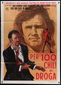 2c718 CISCO PIKE Italian 1p '72 cool different art of Gene Hackman with gun & Kris Kristofferson!
