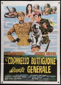 2c721 COLONEL BUTTIGLIONE BECOMES GENERAL Italian 1p '74 art of soldiers with naked woman & dog!