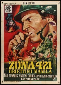 2c722 COMBAT KILLERS Italian 1p '69 Ezio Tarantelli art of soldiers in World War II Philippines!