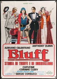 2c723 CON ARTISTS Italian 1p '76 Sergio Corbucci, Anthony Quinn, Capucine, great crime art!