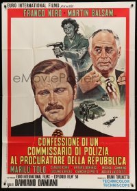 2c724 CONFESSIONS OF A POLICE CAPTAIN Italian 1p '71 art of Franco Nero & Martin Balsam by Mos!