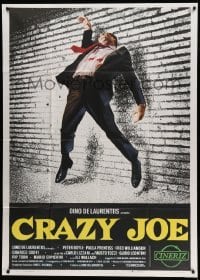 2c727 CRAZY JOE Italian 1p '74 Peter Boyle as mafioso Joey Gallo shot against brick wall!