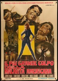 2c732 DEATH & DIAMONDS Italian 1p '68 art of George Nader fighting + sexy girl in skin-tight suit!
