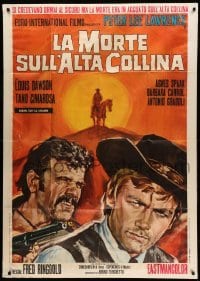 2c734 DEATH ON HIGH MOUNTAIN Italian 1p '69 Peter Lee Lawrence, cool spaghetti western artwork!