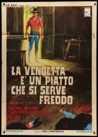 2c737 DEATH'S DEALER Italian 1p '71 cool spaghetti western art by Rodolfo Gasparri!