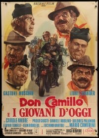2c744 DON CAMILLO E I GIOVANI D'OGGI Italian 1p '72 wacky Ciriello art of Moschin, Stander & cast!