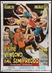 2c747 DR. GOLDFOOT & THE GIRL BOMBS Italian 1p '66 Mario Bava, art of sexy ladies w/Franco & Ciccio