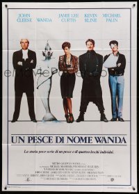 2c762 FISH CALLED WANDA Italian 1p '88 John Cleese, Jamie Lee Curtis, Kline & Palin in police lineup
