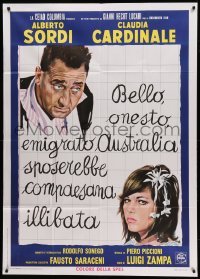 2c778 GIRL IN AUSTRALIA Italian 1p '71 great art of Alberto Sordi & sexy Claudia Cardinale!