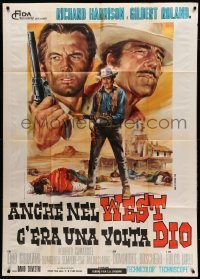 2c782 GOD WAS IN THE WEST TOO AT ONE TIME Italian 1p '68 Gilbert Roland, spaghetti western art!