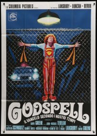 2c783 GODSPELL Italian 1p '73 classic religious musical, completely different crucifixion art!