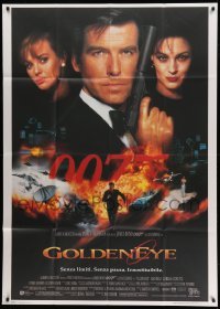 2c785 GOLDENEYE Italian 1p '96 Pierce Brosnan as secret agent James Bond 007, cool montage!