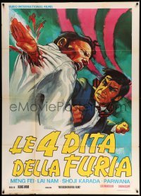 2c795 HANDS OF DEATH Italian 1p '73 gruesome kung fu art of guy punching through man's chest!