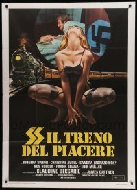 2c803 HITLER'S LAST TRAIN Italian 1p '77 artwork of sexy half-naked World War II prostitute!