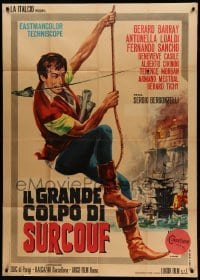2c808 IL GRANDE COLPO DI SURCOUF Italian 1p '67 Stefano art of Gerard Barray by pirate ships!
