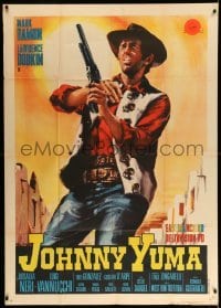 2c820 JOHNNY YUMA Italian 1p '66 Stefano spaghetti western art of cowboy Mark Damon with gun!