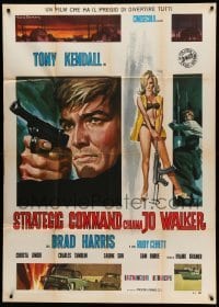 2c823 KILL ME GENTLY Italian 1p '67 Gasparri art of spy Tony Kendall with gun & sexy blonde!