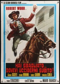 2c824 KILL THE POKER PLAYER Italian 1p '72 Robert Wood, cool spaghetti western art by Piovano!