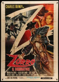 2c831 LA ULTIMA AVENTURA DEL ZORRO Italian 1p '69 cool art of the masked hero by Ezio Tarantelli!