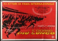 2c842 LONGEST DAY horizontal Italian 1p R69 Zanuck's WWII D-Day movie with 42 international stars!