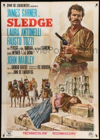 2c850 MAN CALLED SLEDGE Italian 1p '70 Mos spaghetti western art of James Garner & Antonelli!