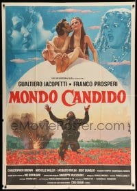 2c857 MONDO CANDIDO Italian 1p '75 sexy psychedelic version of Voltaire's Candide, Enzo Nistri art