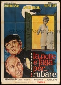 2c865 NIGHT IS MADE FOR STEALING Italian 1p '68 art of sexy thief Catherine Spaak, Leroy & Moschin!