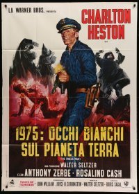 2c874 OMEGA MAN Italian 1p '71 different Ciriello art of Charlton Heston, Matheson's I Am Legend!