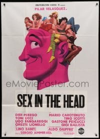 2c916 SEX IN THE HEAD Italian 1p '74 great art of sexy Pilar Velasquez & half-naked women!